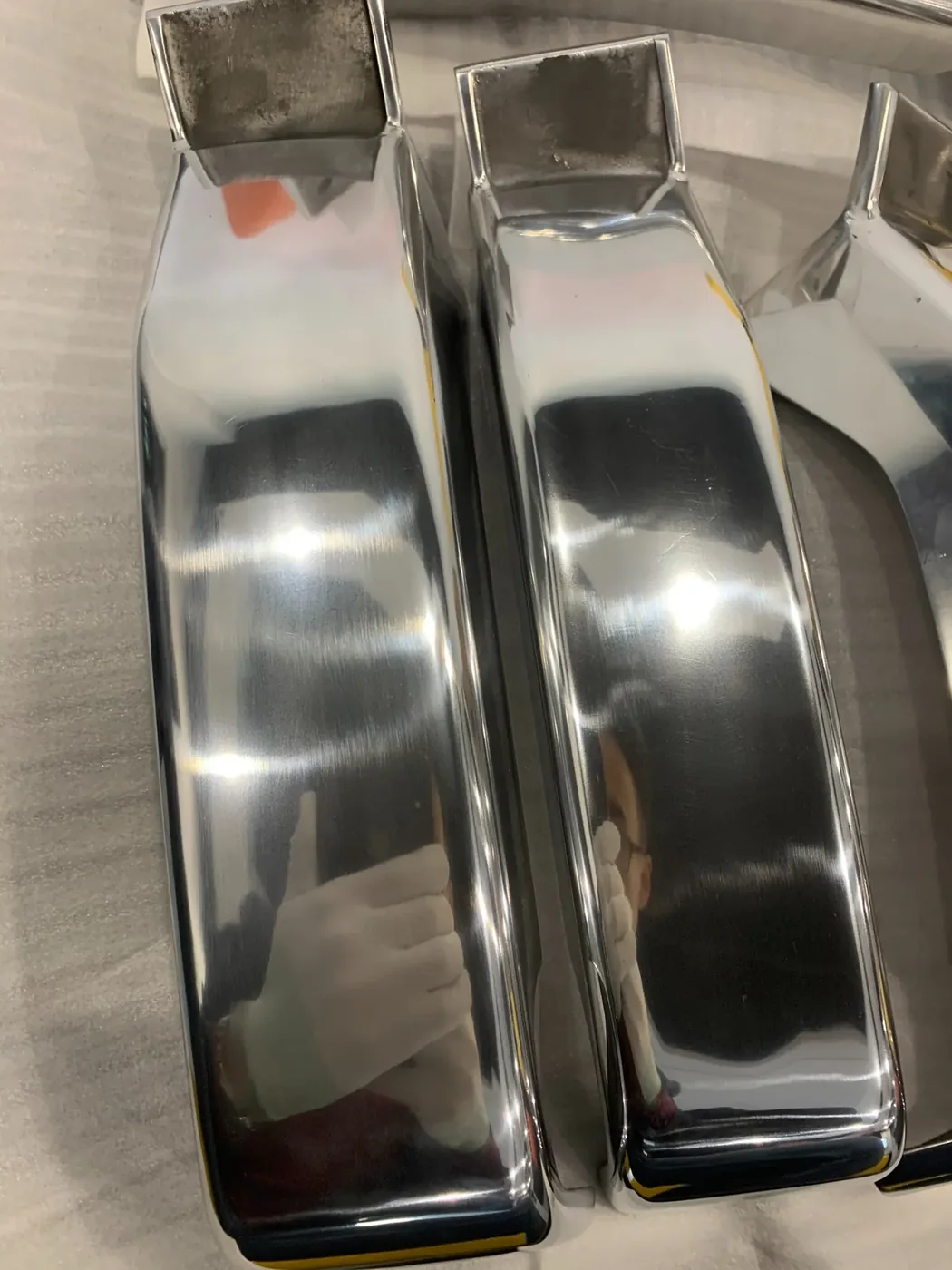 Close-up of the polished A356 cast aluminum surface