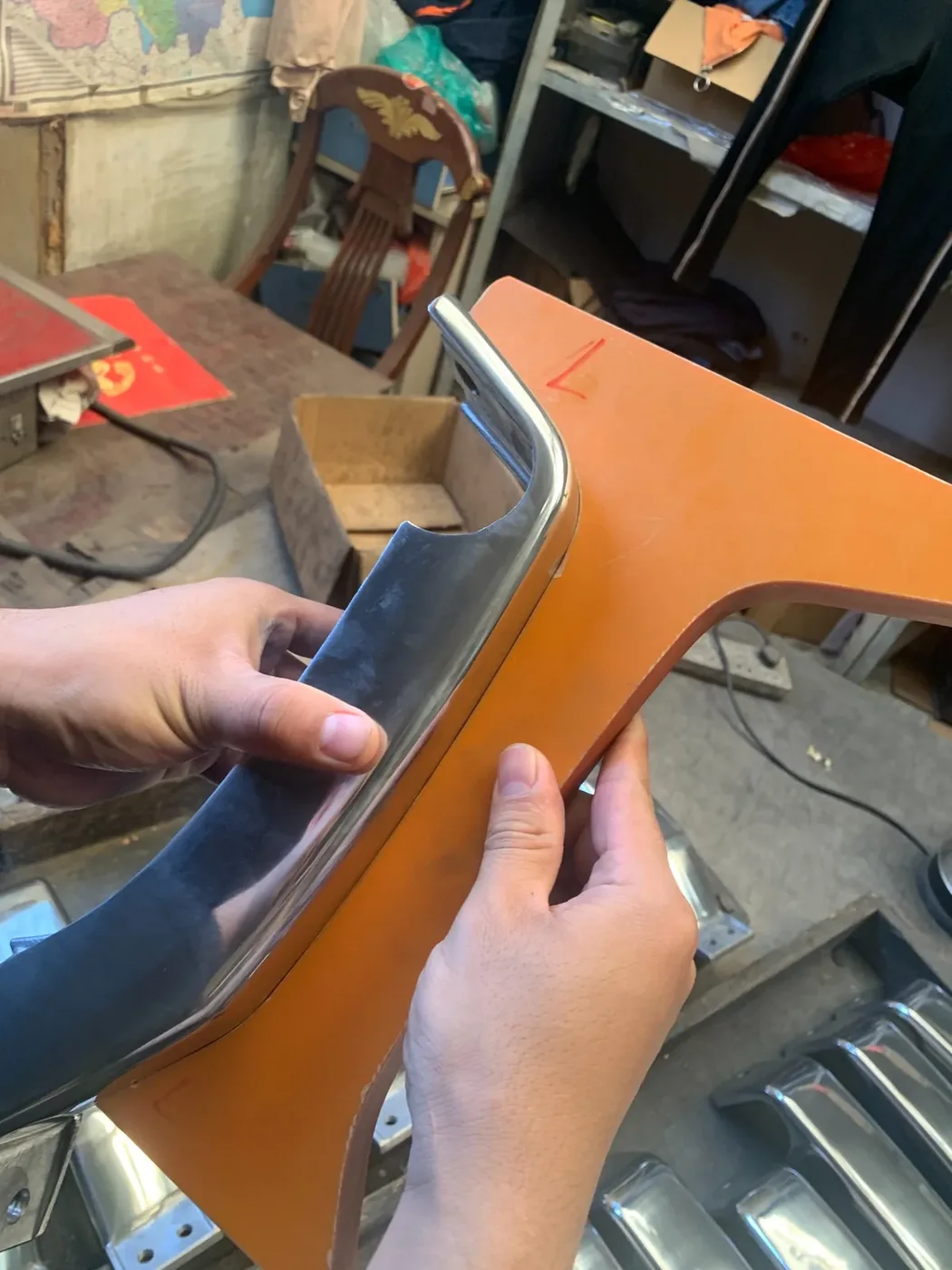 Template check on the aluminum exterior component
