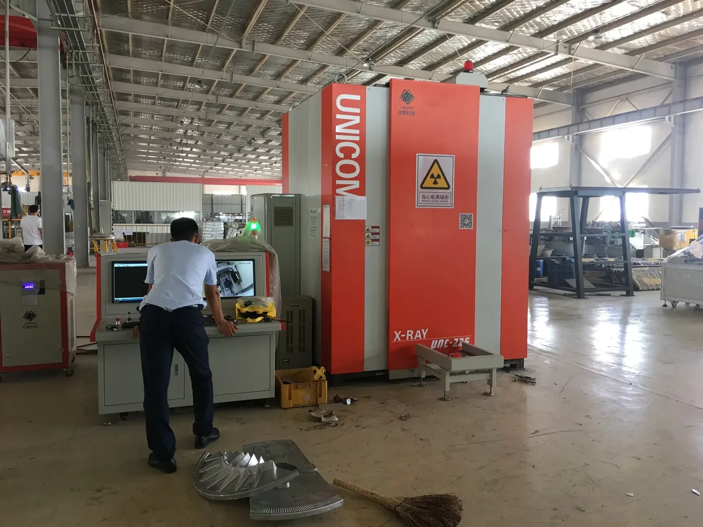 Industrial X-ray equipment used for the cast aluminum component