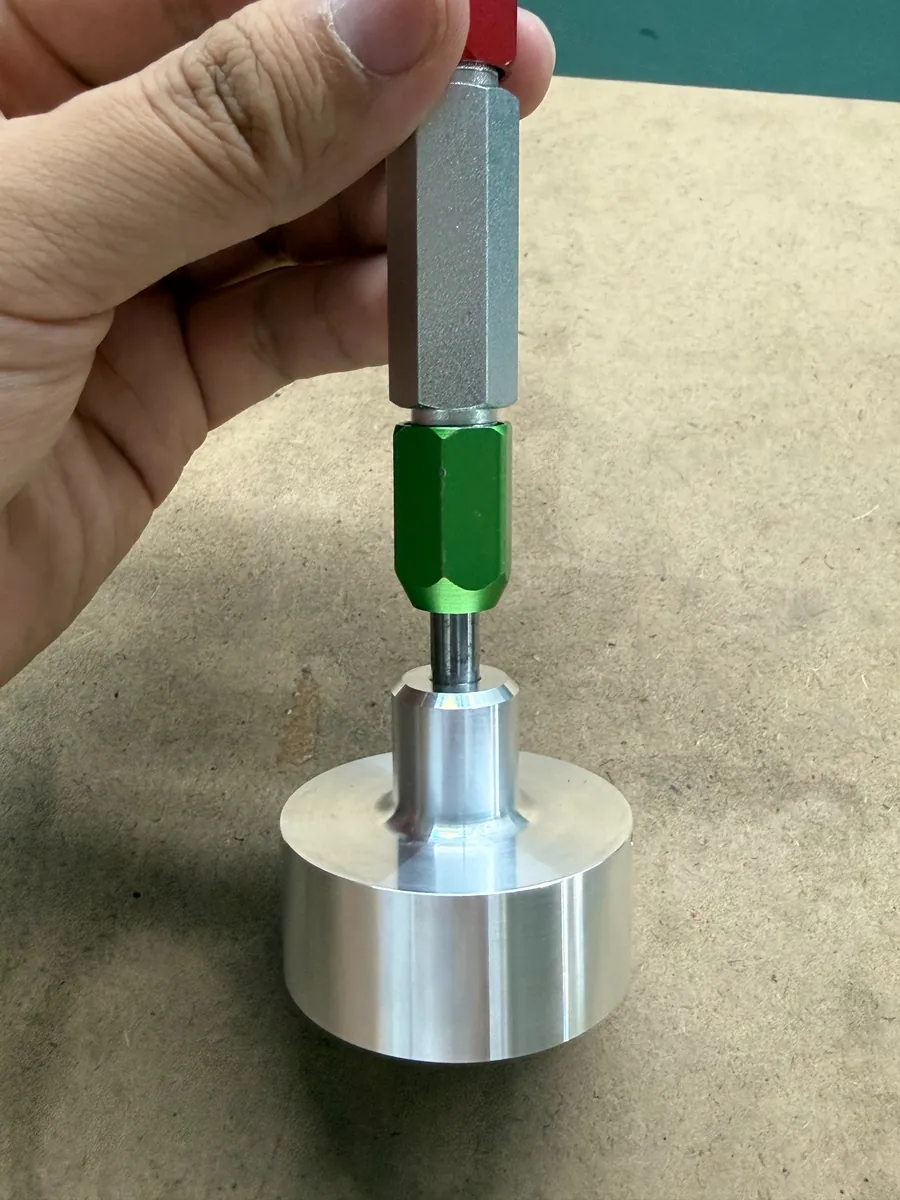 Inspection of a machined feature on the aluminum housing