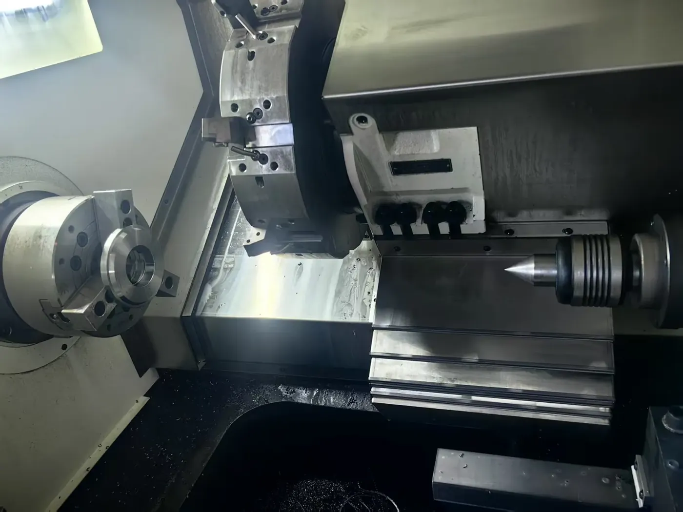 CNC turning setup used for recurring bushing production
