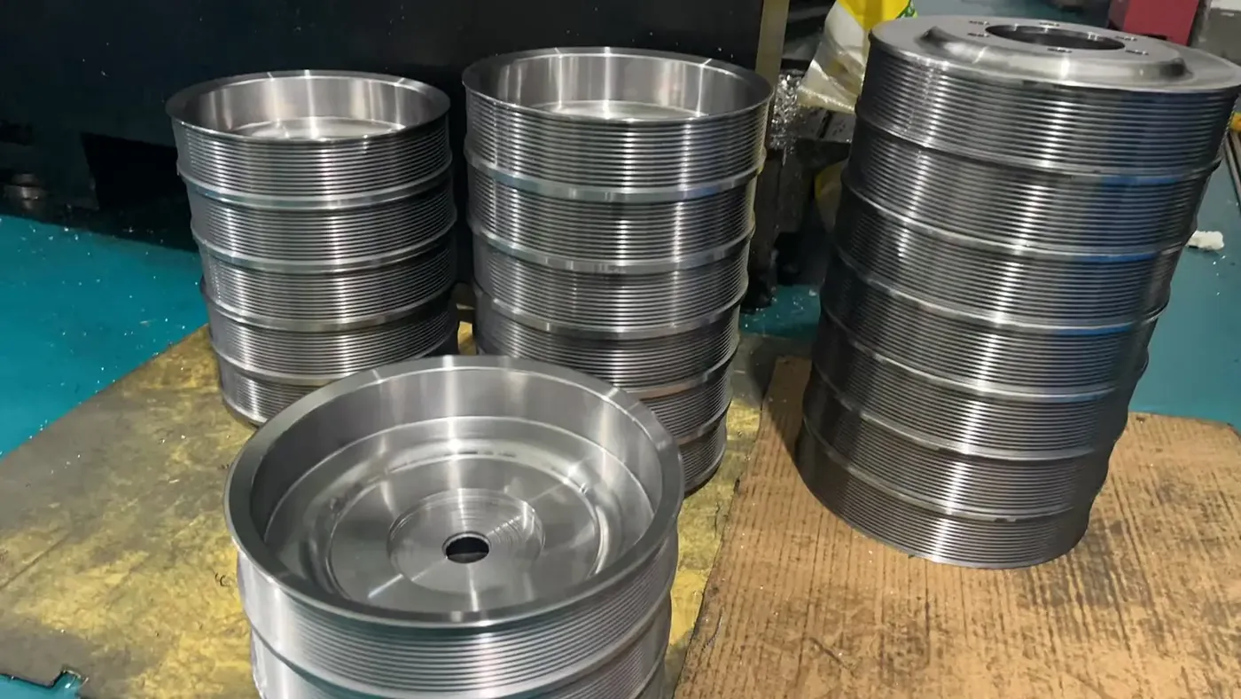 CNC-machined multi-rib fan-drive pulley grooves