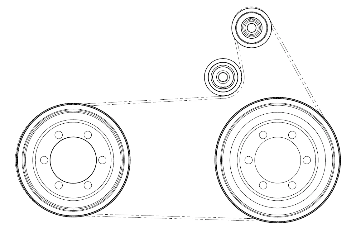 Simplified multi-rib fan-drive pulley and belt layout