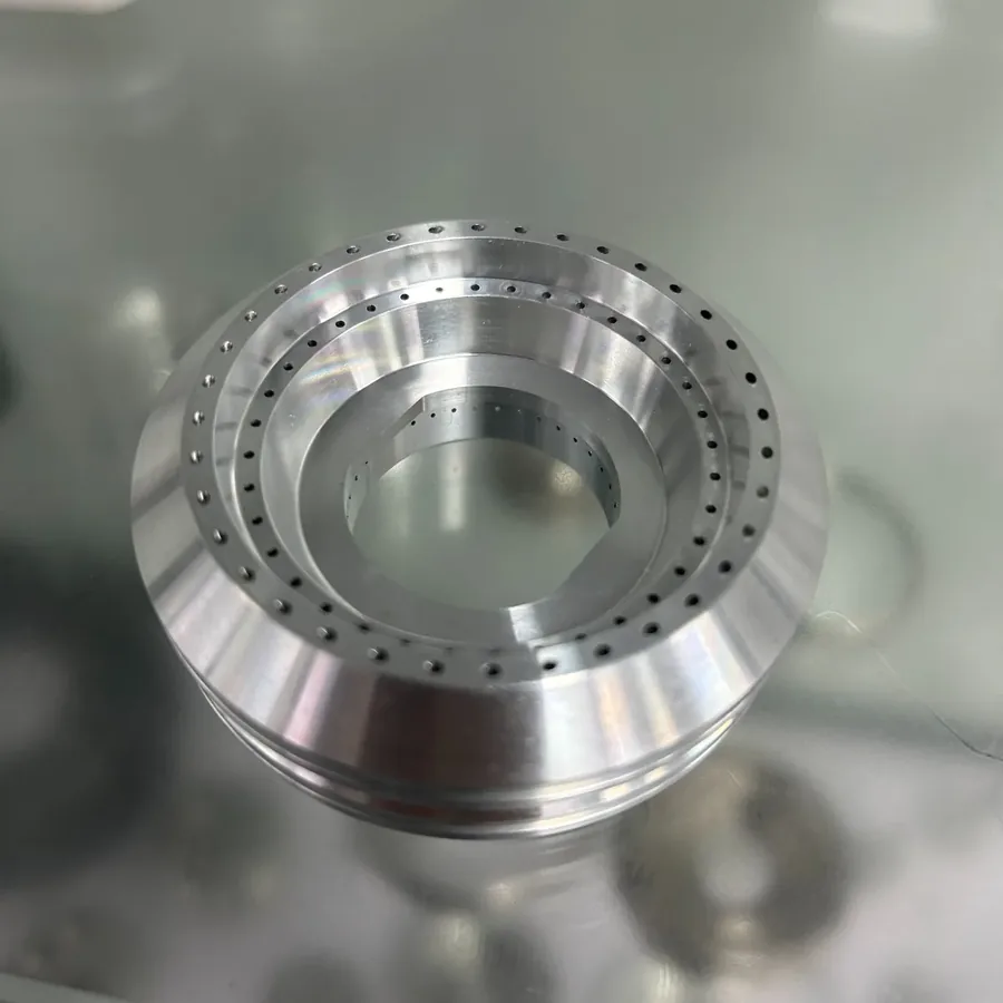 Precision drilled aluminum ring component