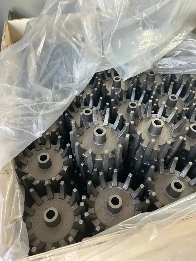 Packed cast iron impellers prepared for export