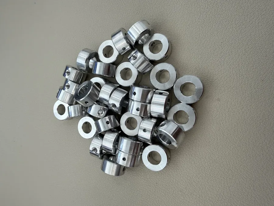 Aluminum Collar produced by Swiss-type CNC machining